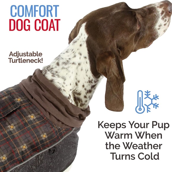 Ultra Paws Dog Comfort Coat, Brown Plaid/Reflective, 4XL, Warm - Picture 4 of 6